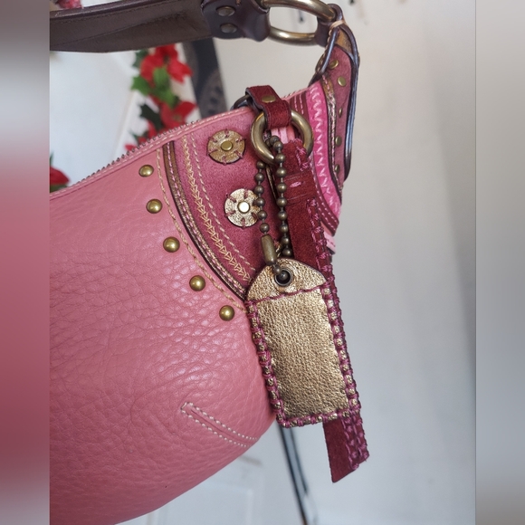 Y2K Coach Leather Small Hobo In Rose 10477 HTF💗🤎 - Picture 10 of 13